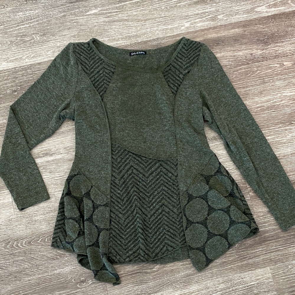 Y2k knit sweater forest green small